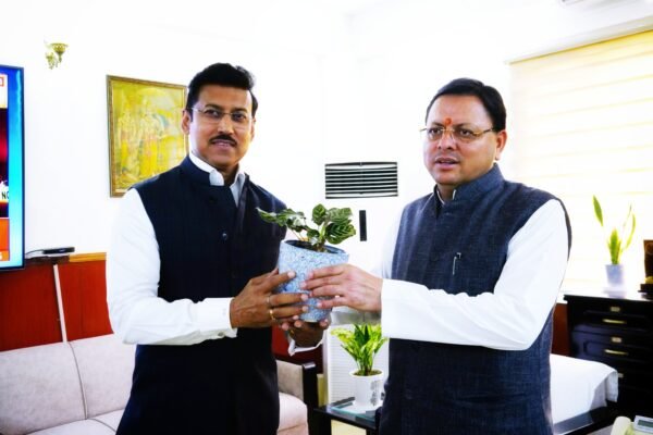 राजस्थान के कैबिनेट मंत्री कर्नल राज्यवर्धन सिंह राठौर ने सीएम धामी से की शिष्टाचार भेंट!